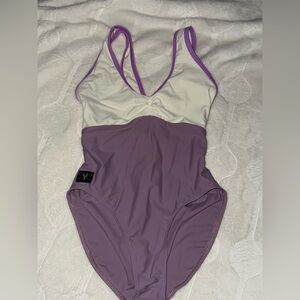 Kandi Kouture Lavender/creme leotard TXS 0/2 Fits more like 8/10. NWOT